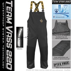 Team Vass 220 Winter Lined Bib & Brace - Waterproof - Black Edition